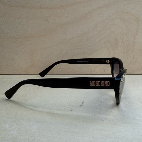 NEW Authentic Moschino Studded Cat Eye Sunglasses Tortoise - Picture 4 of 9